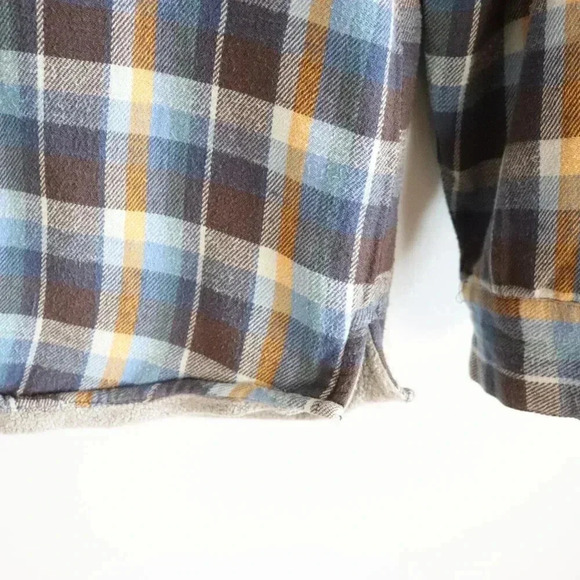 Billabong Plaid Men's Medium Blue Fleece Long Sleeve Button Down Collared Jacket - Picture 7 of 14